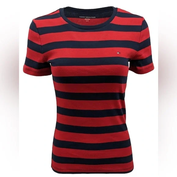 NEW Tommy Hilfiger Striped Crewneck T-Shirt Women's Small - Picture 1 of 3